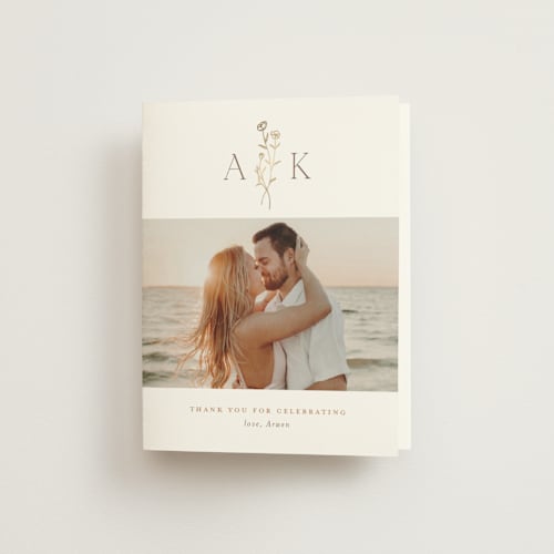 This is a chiffon wedding thank you cards with foil pressed by chocomocacino called kouignette printing on strathmore in standard