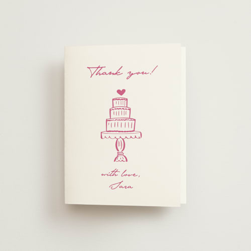 This is a azalea bridal shower thank you cards with standard by Tina Faselli called le cake printing on strathmore in standard