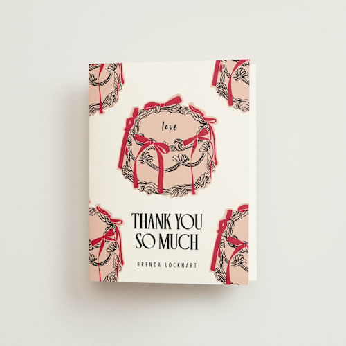 This is a cherry bridal shower thank you cards with standard by Nazia Hyder called maraschino printing on strathmore in standard