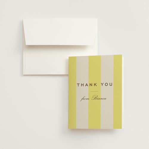 This is a limone bridal shower thank you cards with standard by Megan Davis called campania printing on strathmore in standard