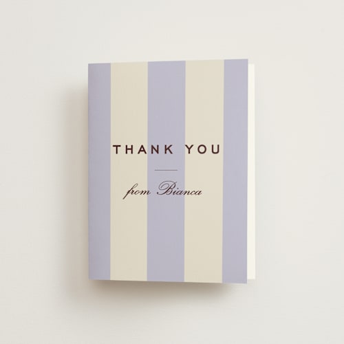 This is a viola bridal shower thank you cards with standard by Megan Davis called campania printing on strathmore in standard