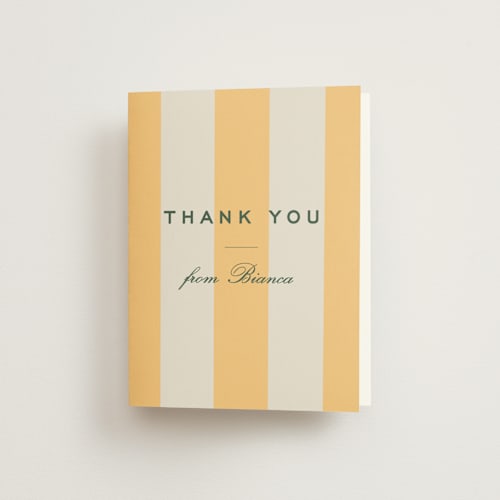 This is a sorbetto bridal shower thank you cards with standard by Megan Davis called campania printing on strathmore in standard