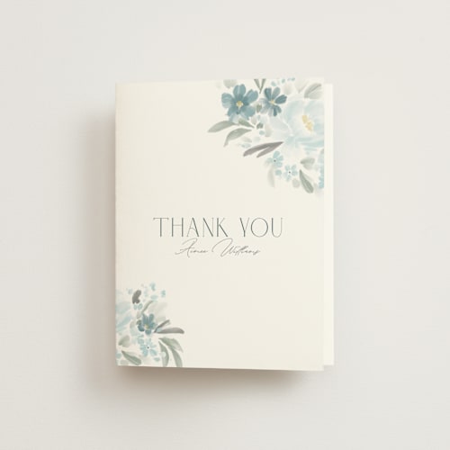 This is a bluebelle bridal shower thank you cards with standard by Itsy Belle Studio called something blue printing on strathmore in standard