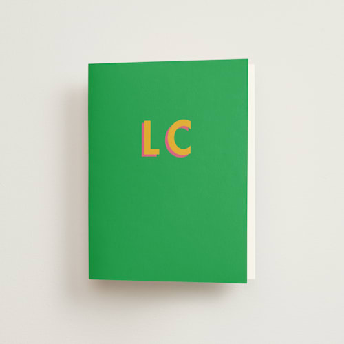 This is a lawn bridal shower thank you cards with standard by mo kelley called bold initials printing on strathmore in standard