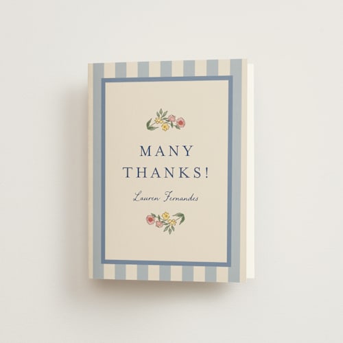 This is a cornflower bridal shower thank you cards with standard by Chris Griffith called a wedding in low country printing on strathmore in standard