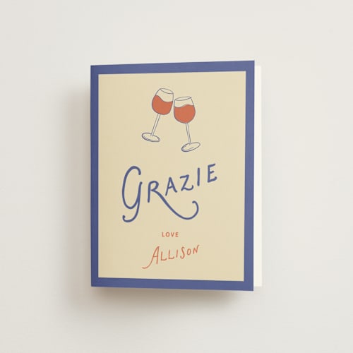 This is a persimmon bridal shower thank you cards with standard by Kelly Watkins called a bridal spritz printing on strathmore in standard