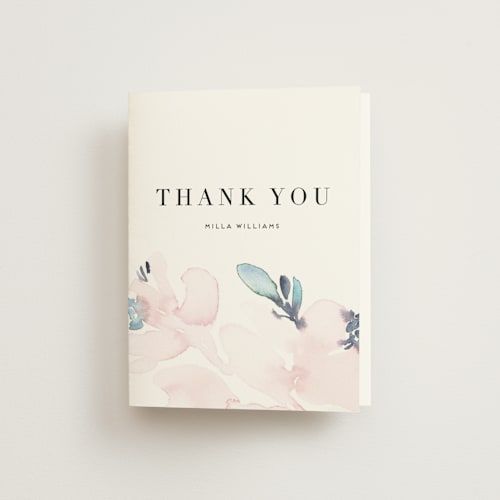 This is a azalea bridal shower thank you cards with standard by Petra Kern called florista modernista printing on strathmore in standard