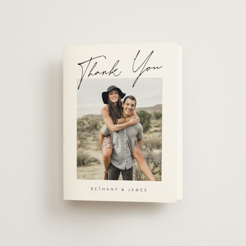 This is a snow bridal shower thank you cards with standard by Nicoletta Savod called signed printing on strathmore in standard