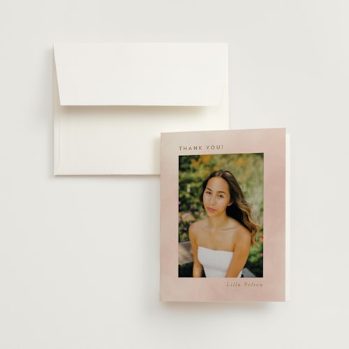 This is a blush bridal shower thank you cards with standard by Petra Kern called sweet bride printing on strathmore in standard