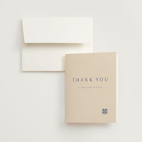 This is a marseille bleu wedding thank you cards with standard by Deborah Chou called two toned printing on strathmore in standard