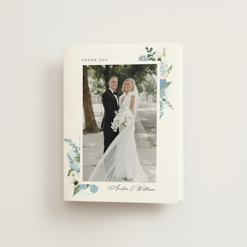 This is a bluebell wedding thank you cards with standard by Susan Moyal called disney's cinderella fairytale printing on strathmore in standard