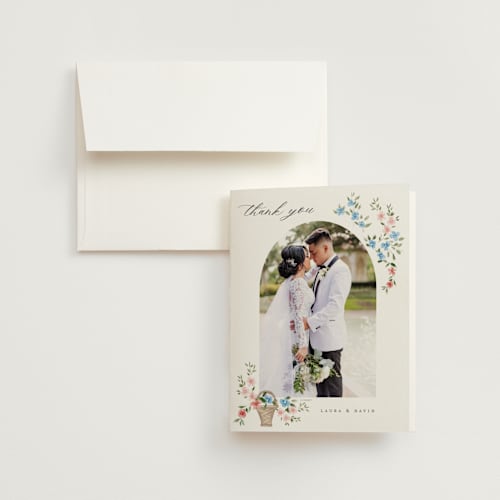 This is a spring wedding thank you cards with standard by Petra Kern called disney's once upon in a dream printing on strathmore in standard