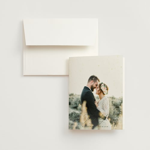 This is a mystic wedding thank you cards with standard by Phrosné Barwood called new orleans from disney's princess and the frog printing on strathmore in standard