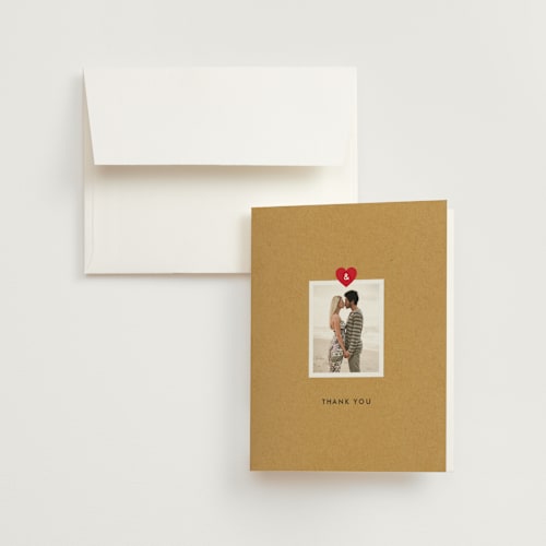 This is a kraft wedding thank you cards with standard by root beer float called textbook love story printing on strathmore in standard
