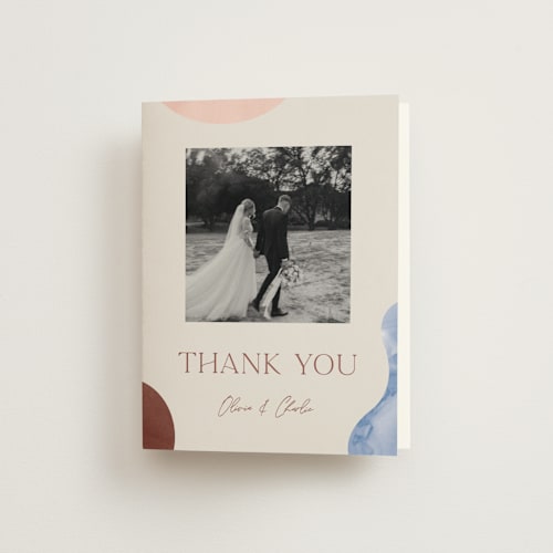 This is a coastal wedding thank you cards with standard by Pixel and Hank called deconstruct printing on strathmore in standard