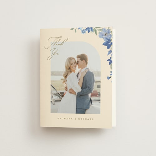 This is a blueberry wedding thank you cards with standard by Creo Study called nilgiri printing on strathmore in standard