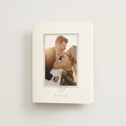 This is a snow wedding thank you cards with standard by Melinda Denison called regal printing on strathmore in standard