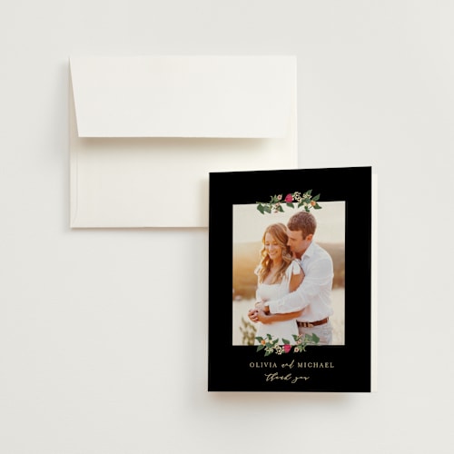 This is a azalea wedding thank you cards with standard by Susan Moyal called meadow love printing on strathmore in standard