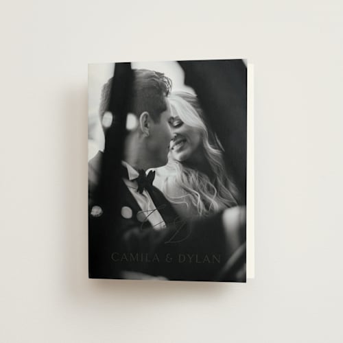 This is a onyx wedding thank you cards with standard by Jennifer Postorino called graceful printing on strathmore in standard