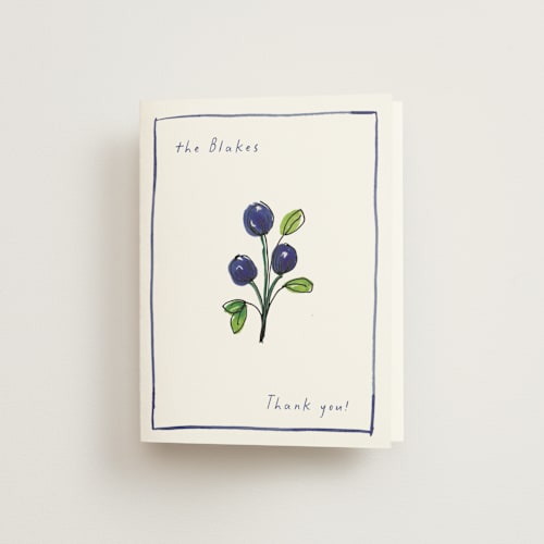 This is a cornflower wedding thank you cards with standard by Mere Paper called blue bells printing on strathmore in standard