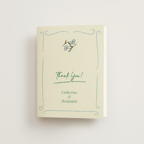 This is a waterlily wedding thank you cards with standard by Helena Vitto called the pairfect printing on strathmore in standard