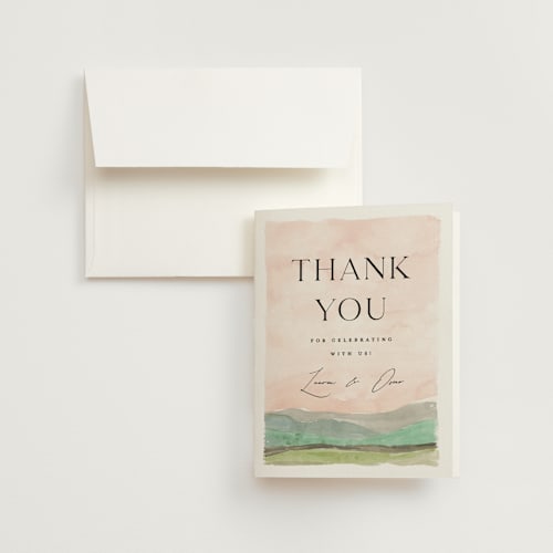 This is a northern wedding thank you cards with standard by Pixel and Hank called countryside printing on strathmore in standard