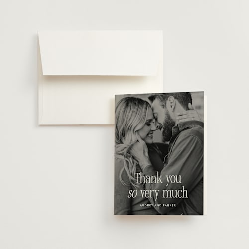 This is a forest wedding thank you cards with standard by Jackie Crawford called highlights printing on strathmore in standard