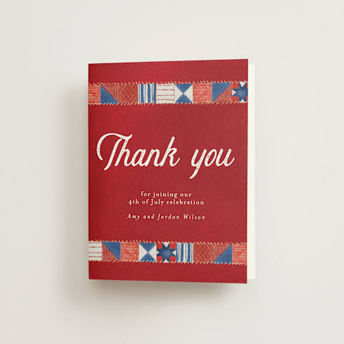 This is a ruby wedding thank you cards with standard by frau brandt called quilted fourth printing on strathmore in standard