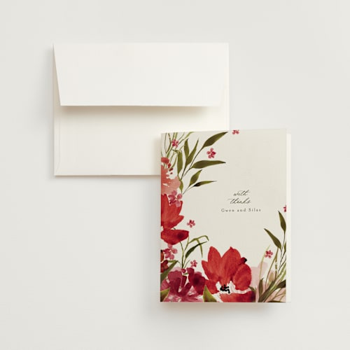 This is a sienna wedding thank you cards with standard by Angela Marzuki called wispy printing on strathmore in standard