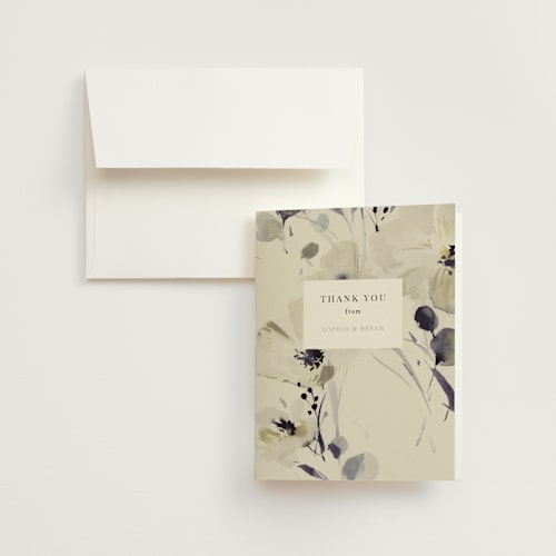 This is a almond wedding thank you cards with standard by Peony Rose Design called linen and cloth printing on strathmore in standard