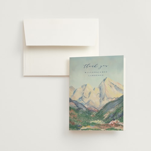 This is a summer wedding thank you cards with standard by Petra Kern called the valley printing on strathmore in standard