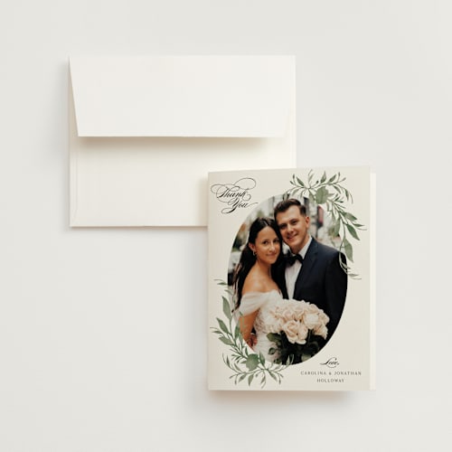 This is a meadow wedding thank you cards with standard by Melanie Kosuge called carolina printing on strathmore in standard