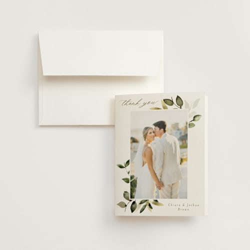 This is a moss wedding thank you cards with standard by Petra Kern called lovely printing on strathmore in standard