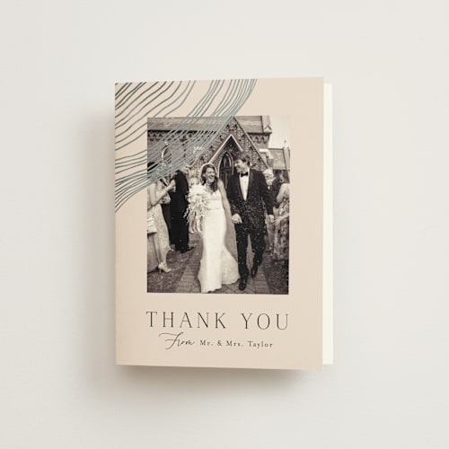 This is a natural wedding thank you cards with standard by Alethea and Ruth called rings printing on strathmore in standard
