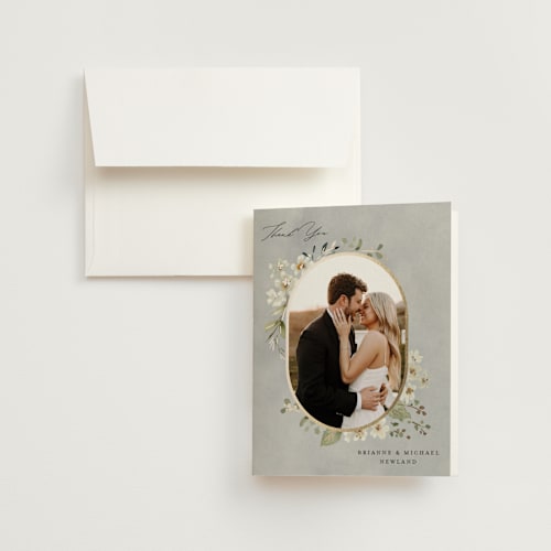 This is a meadow wedding thank you cards with foil pressed by Petra Kern called love song printing on strathmore in standard