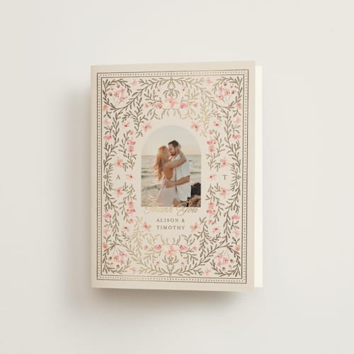 This is a versailles wedding thank you cards with foil pressed by Claudia Orengo called victorian printing on strathmore in standard