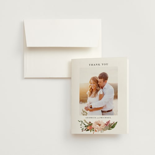 This is a summer wedding thank you cards with foil pressed by Susan Moyal called harmony printing on strathmore in standard