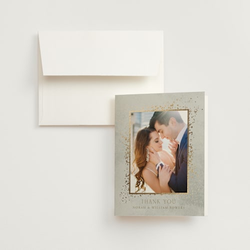 This is a dove wedding thank you cards with foil pressed by Meggy Masters called effervescent printing on strathmore in standard