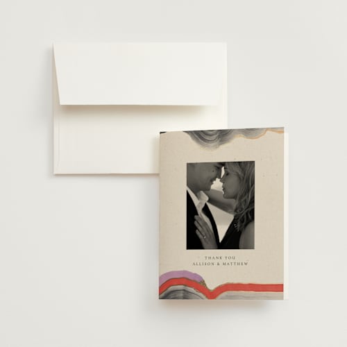 This is a gem wedding thank you cards with foil pressed by Sumak Studio called agate printing on strathmore in standard