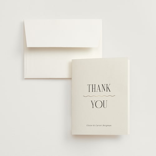 This is a pepper wedding thank you cards with foil pressed by Olivia Raufman called inventive printing on strathmore in standard