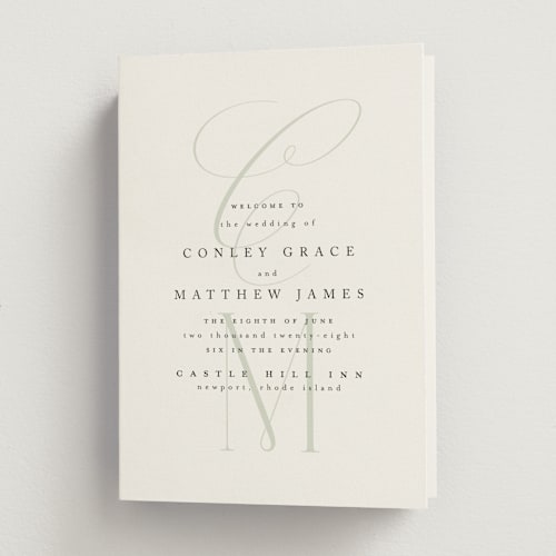 This is a sugar unique wedding programs with standard by Kristie Kern called conley printing on signature in folded