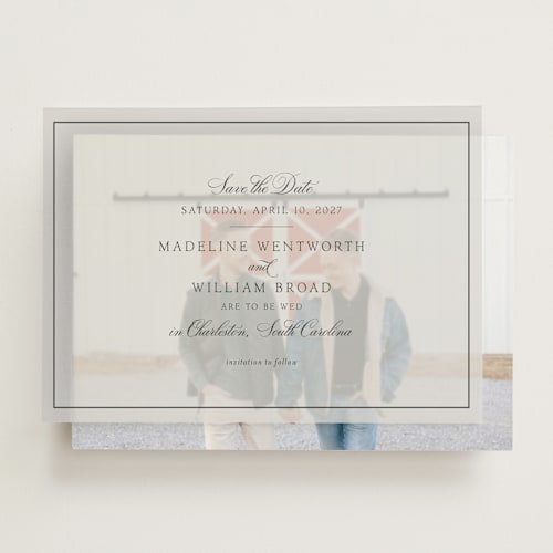 This is a black tie vellum overlays with standard by Megan Davis called wentworth printing on translucent vellum in overlay