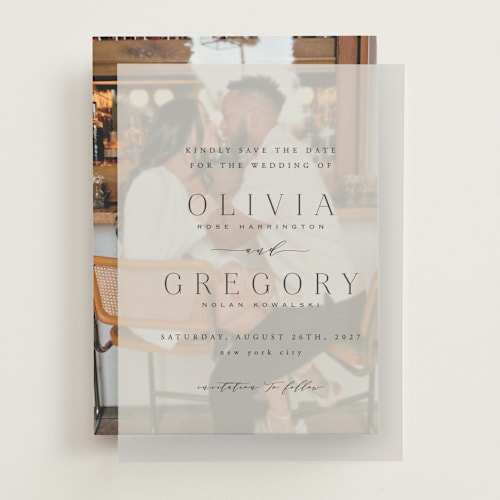 This is a lily vellum overlays with standard by Hooray Creative called classy type printing on translucent vellum in overlay