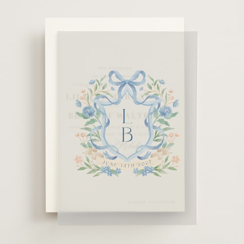 This is a periwinkle vellum overlays with standard by Elly called atlanta crest (add-on) printing on translucent vellum in overlay