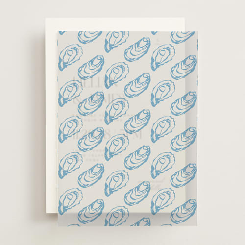 This is a oyster blue vellum overlays with standard by Megan Davis called oyster printing on translucent vellum in overlay