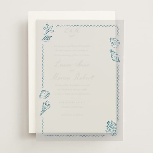 This is a ocean vellum overlays with standard by Pati Cascino called puglia printing on translucent vellum in overlay