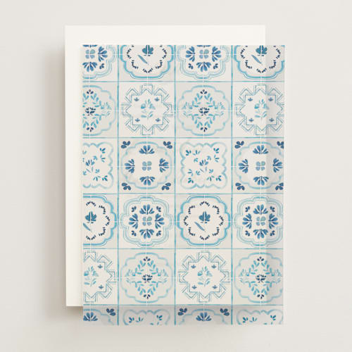 This is a cerulean vellum overlays with standard by Itsy Belle Studio called almafi printing on translucent vellum in overlay