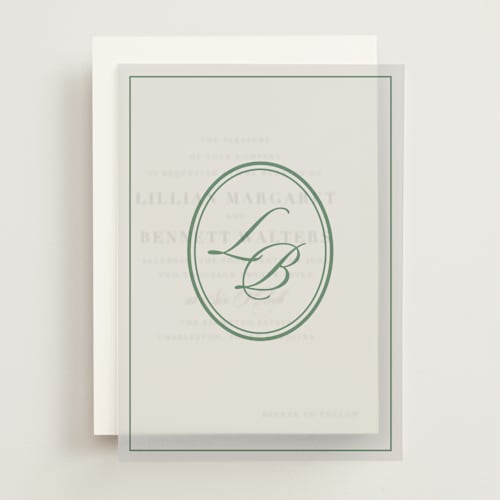 This is a emerald vellum overlays with standard by Creo Study called scripted printing on translucent vellum in overlay