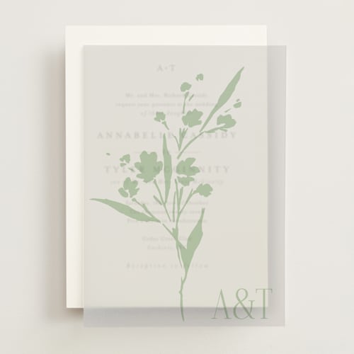 This is a pistachio vellum overlays with standard by Kate Ahn called helena printing on translucent vellum in overlay