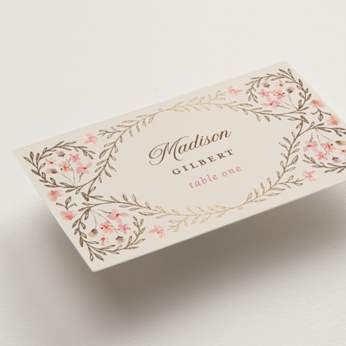 This is a versailles wedding place cards with foil pressed by Claudia Orengo called victorian printing on signature in placecard